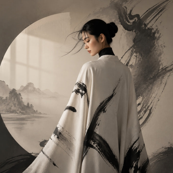 A Human Centered Reading of Eastern Aesthetic Fashion Through ink inspired line