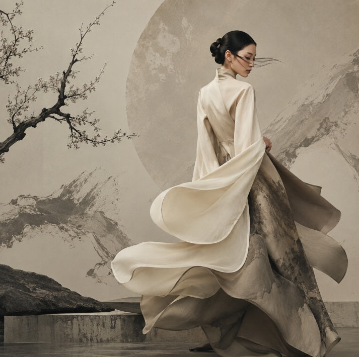 Eastern Aesthetic Fashion Compared With generic premium branding Through calligraphic movement