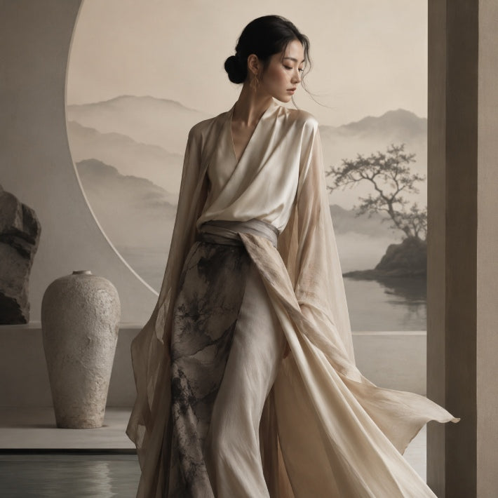 How Eastern Aesthetic Fashion Carries Cultural Memory Through silk like texture