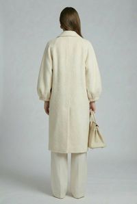 Women's Relaxed-Fit Wool Coats With 362 White