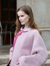 Wool  coat with Diagonal Cut