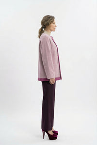 Women's Hand-Finished Wool Coats With 153 Velvet Peony Purple