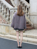 Wool  coat women with Diagonal Cut