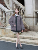 Wool  coat women with Diagonal Cut