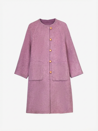 Women's Long Wool Coats With 131 Mid · Purple Velvet Peony