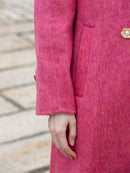 Wool coat women with Lotus buckle