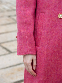Wool coat women with Lotus buckle