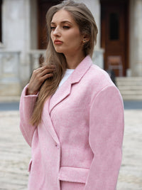 Wool coat with Wave Cuffs & Horn Buttons
