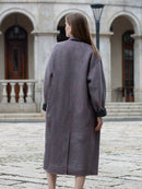 Wool  coat with Grey Gradient Tailored Collar
