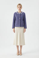 Women's Hand-Finished Wool Coats With 325 Wisteria Purple