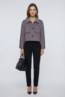 Women's Short Wool Coats With 389 Red Lichen Stone