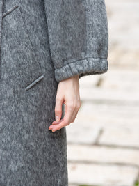 Wool  coat with Tailored Collar and Cuffed Sleeves