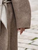 Wool  coat with Fringe Accents