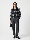 Women's Hand-Finished Wool Coats With 372 Zebra Gray