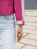 Wool  coat with Two-Tone Rose