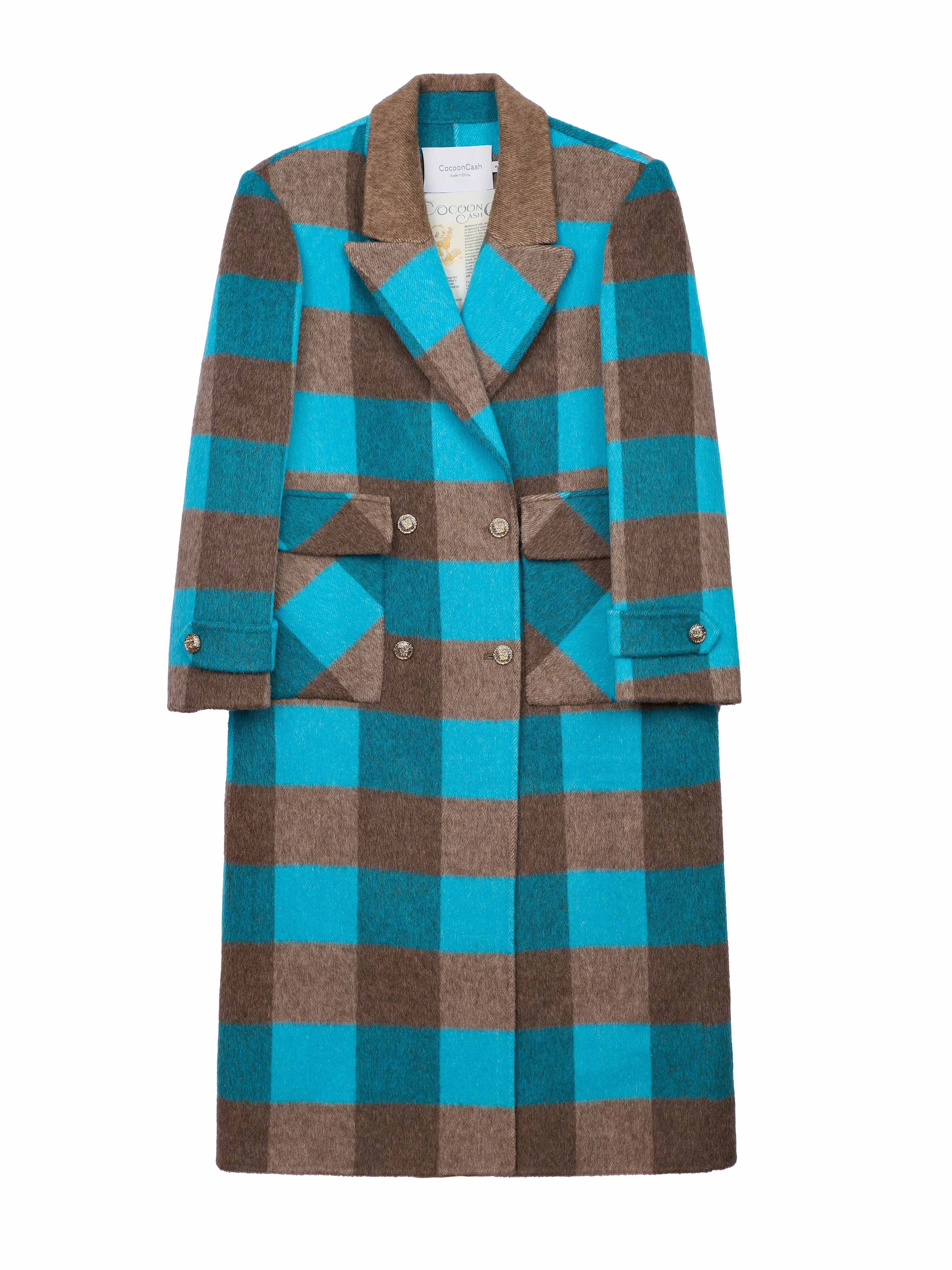 Women's Hand-Finished Wool Coats With 296 British Blue