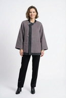 Women's Short Wool Coats With 153 Red Lichen Stone