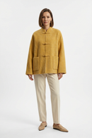 Women's Short Wool Coats With 332 Banana Yellow