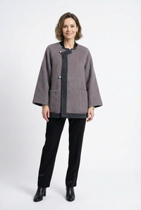 Women's Relaxed-Fit Wool Coats With 153 Red Lichen Stone