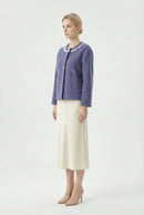 Women's Short Wool Coats With 325 Wisteria Purple
