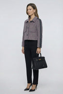 Women's Short Wool Coats With 389 Red Lichen Stone