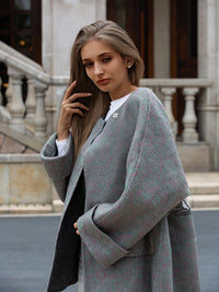 Wool coat with Exquisite Panda Embroidery