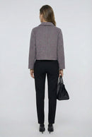 Women's Short Wool Coats With 389 Red Lichen Stone