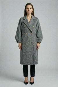Women's Relaxed-Fit Wool Coats With 362 Snowflake Gray