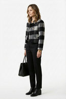 Women's Short Wool Coats With 335 Zebra Gray
