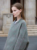 Wool coat with Oriental Panda Embroidery