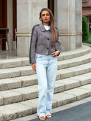 Wool  coat with Two-Tone Grey