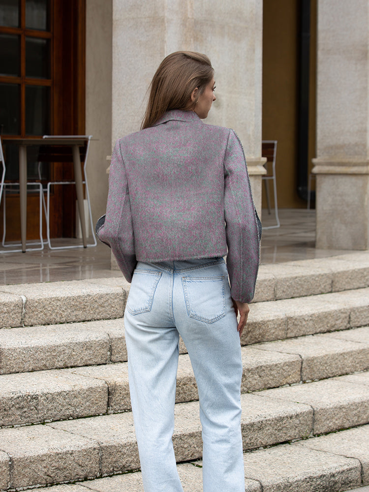 Wool  coat with Two-Tone Grey