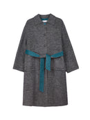 Women's Hand-Finished Wool Coats With 502 Misty Blue Ocean