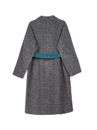 Women's Hand-Finished Wool Coats With 502 Misty Blue Ocean