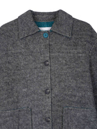Women's Hand-Finished Wool Coats With 502 Misty Blue Ocean