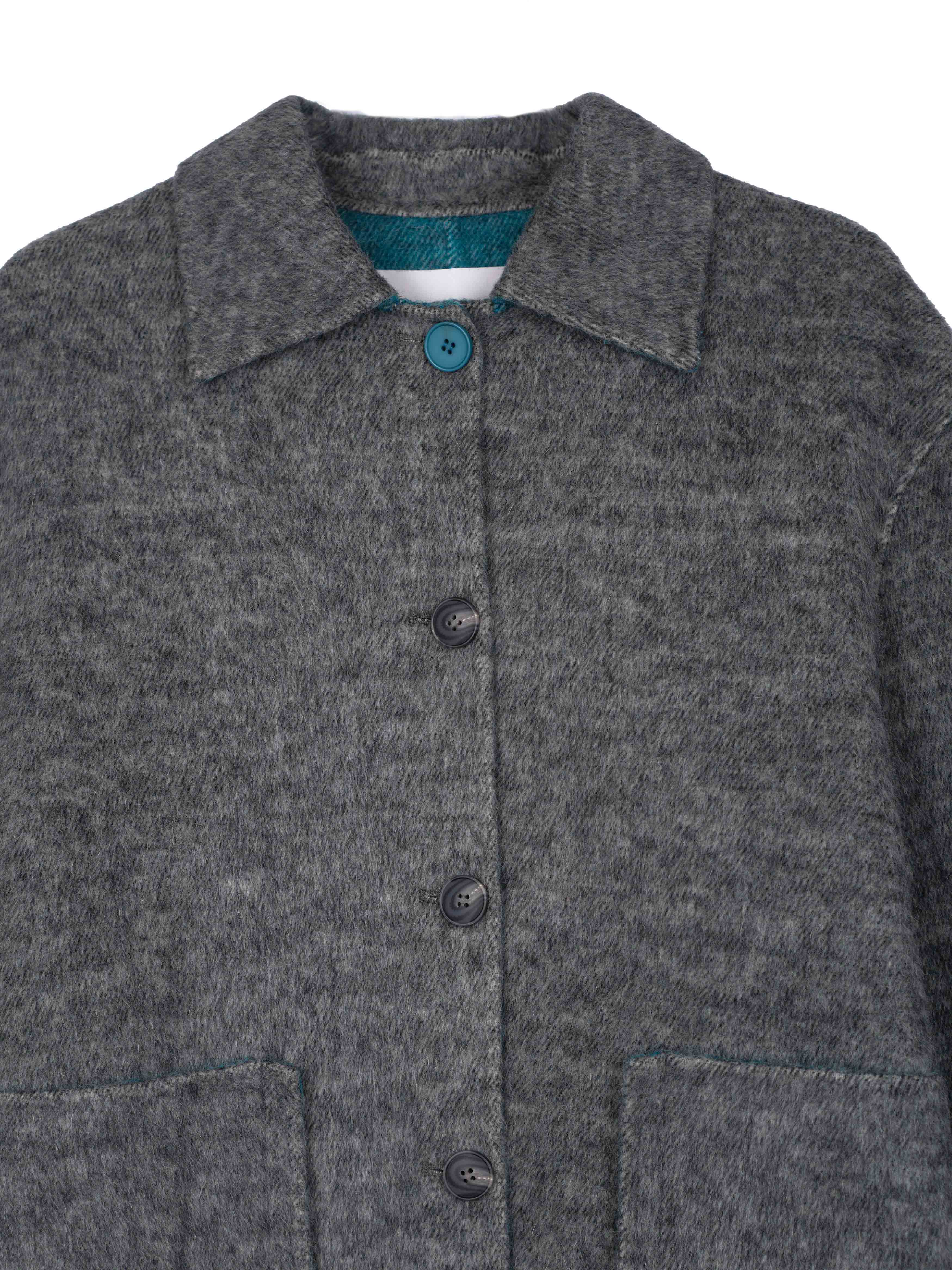 Women's Hand-Finished Wool Coats With 502 Misty Blue Ocean