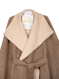 Women's Belted Wool Coats With 540200 Stone Camel Brown