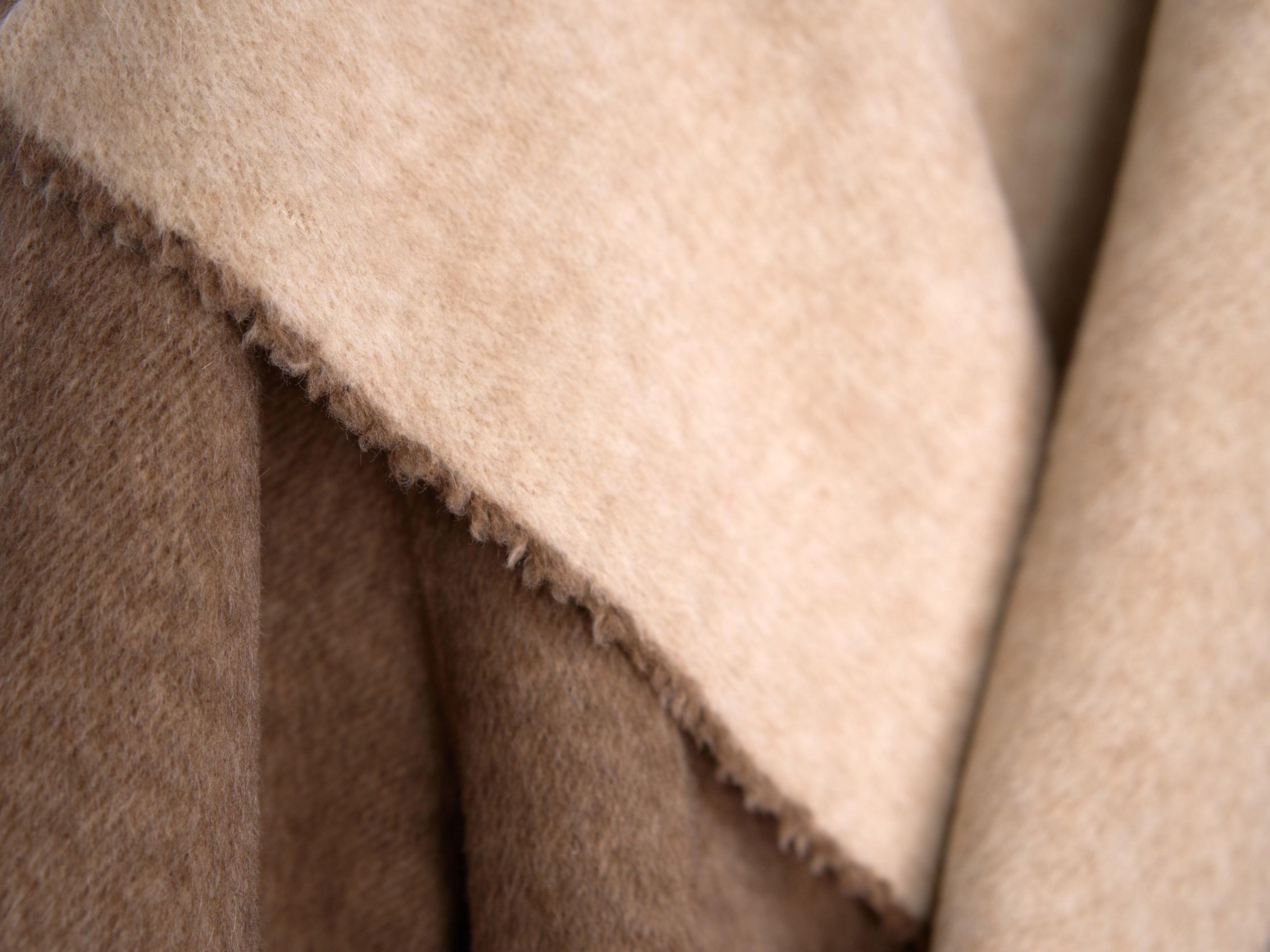 Women's Belted Wool Coats With 540200 Stone Camel Brown