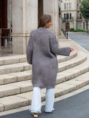 Wool coat women with Round Neck & Pearl Buttons