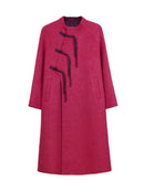 Women's Relaxed-Fit Wool Coats With 656 Purple Rouge