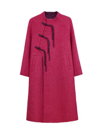 Women's Relaxed-Fit Wool Coats With 656 Purple Rouge