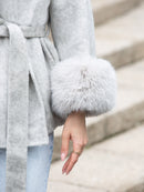 Wool coat with Minimalist Cropped Robe-Style
