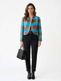 Women's Short Wool Coats With 335 British Blue