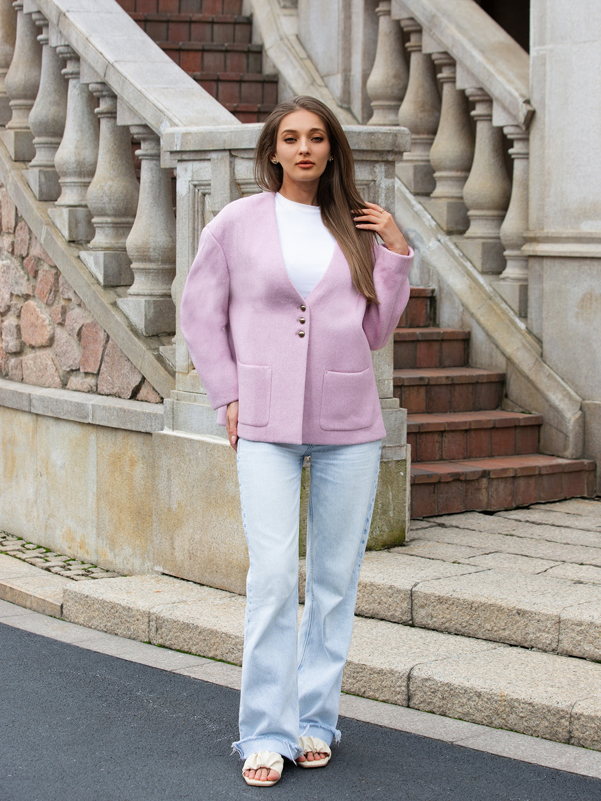 Wool  coat with Silk Lining