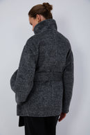 Asian-inspired double-breasted wool coat