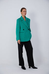 Asian-inspired silk-lined wool coat