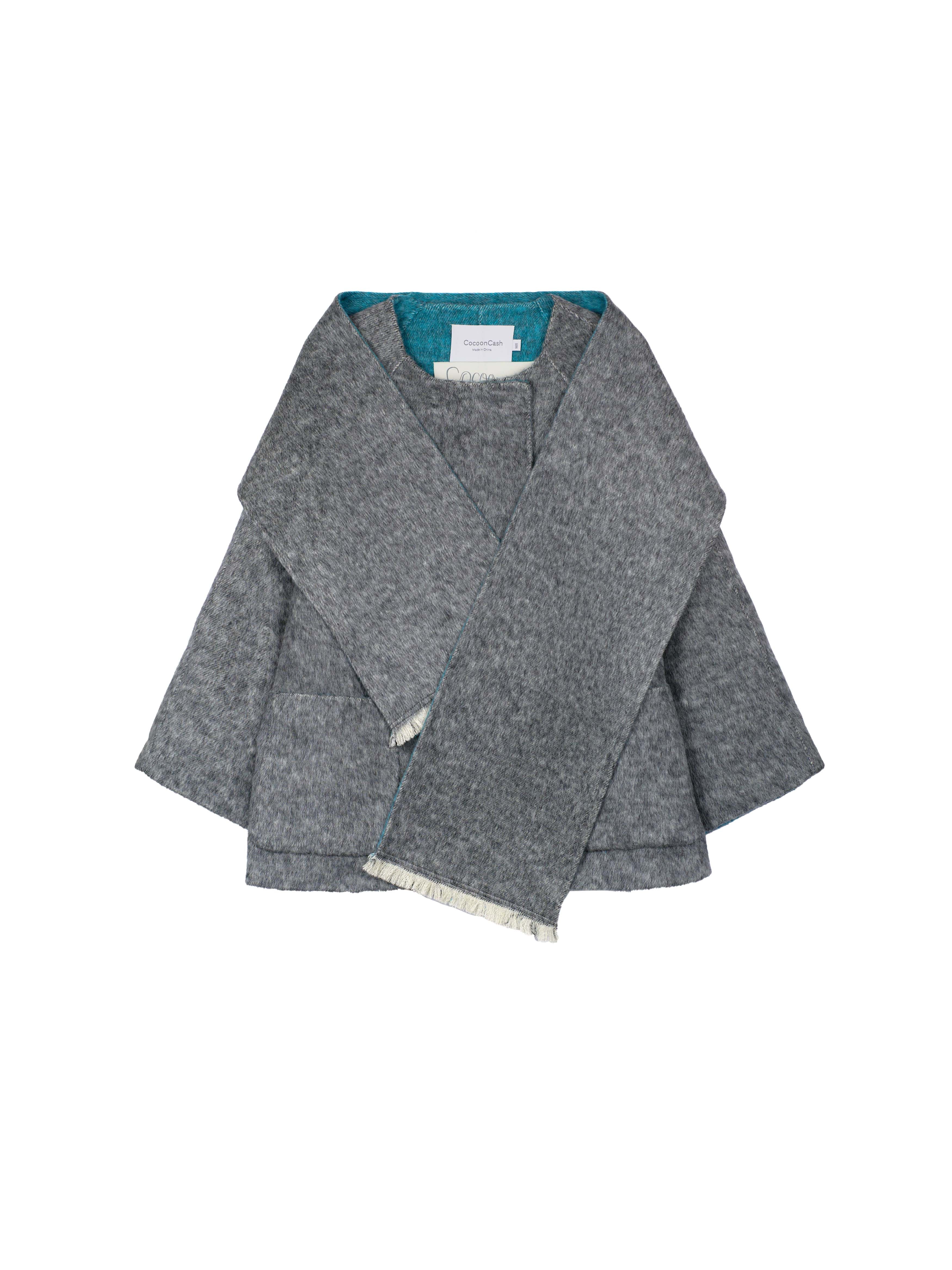 Women's Hand-Finished Wool Coats With 173 Orchid Sea Mist