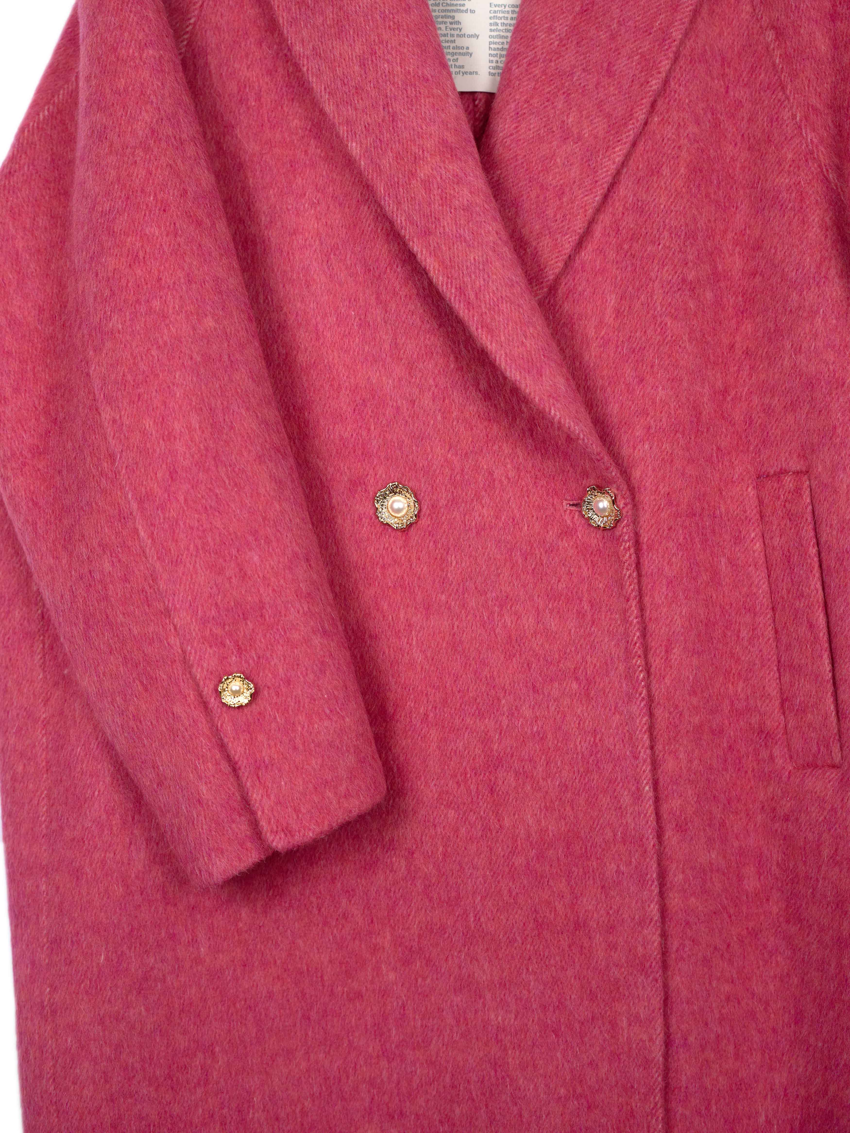 Women's Long Wool Coats With 087 Rose Blush Muse