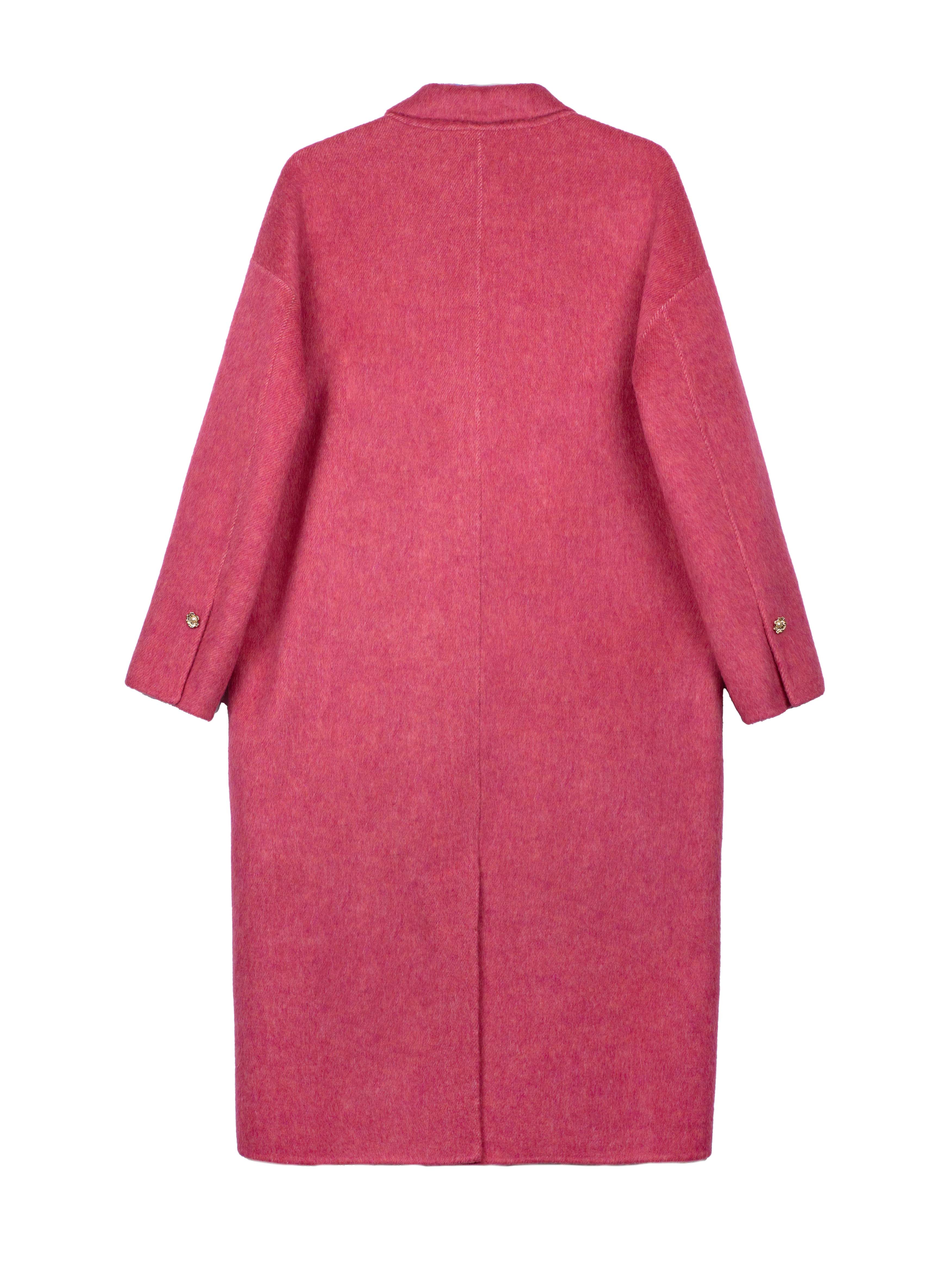 Women's Long Wool Coats With 087 Rose Blush Muse