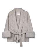 Women's Belted Wool Coats With 536 Speckled Gray